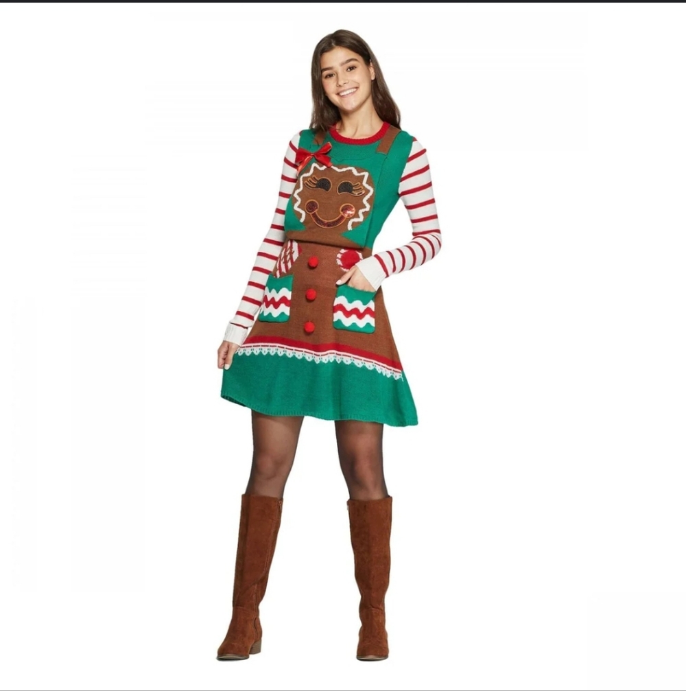 Green Dress with Brown Boots